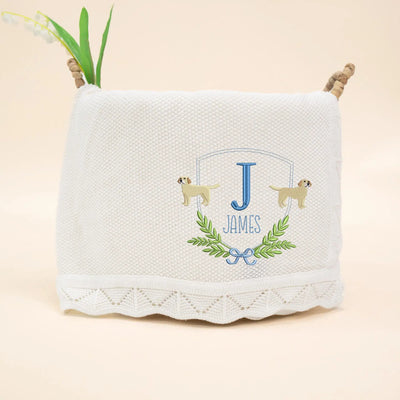 Custom Name Labrador Retriever Dog Baby Blanket