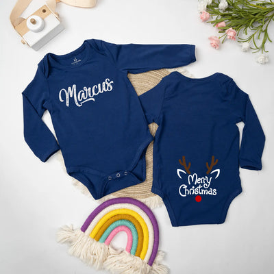 Custom Name Merry Christmas Baby Onesie