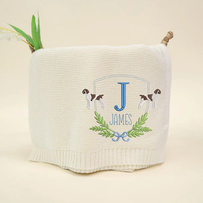 Custom Name Shorthaired Pointer Dog Baby Blanket