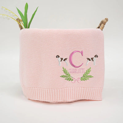 Custom Name Shorthaired Pointer Dog Baby Blanket