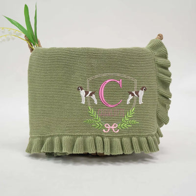Custom Name Shorthaired Pointer Dog Baby Blanket