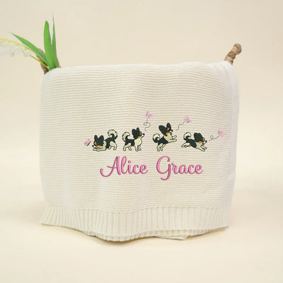 Custom Papillon Dog Blanket