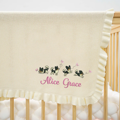 Custom Papillon Dog Blanket