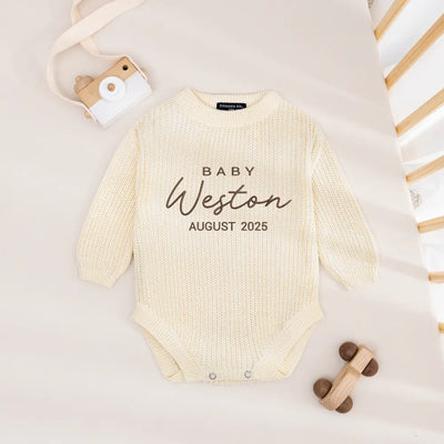 Custom Pregnancy Due Date Baby Romper