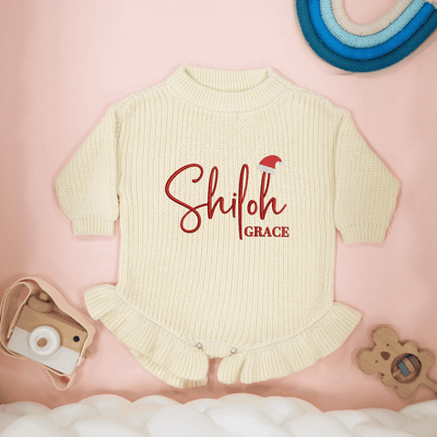 Custom Santa Hat Baby Name Romper - SwaddleAn