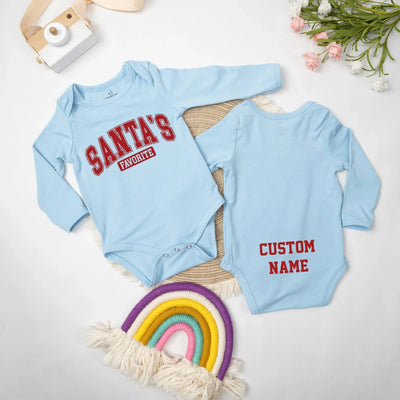 Custom Santa's Favorite Xmas Baby Onesie