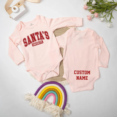 Custom Santa's Favorite Xmas Baby Onesie
