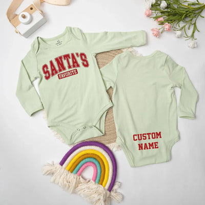 Custom Santa's Favorite Xmas Baby Onesie