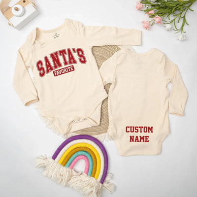 Custom Santa's Favorite Xmas Baby Onesie