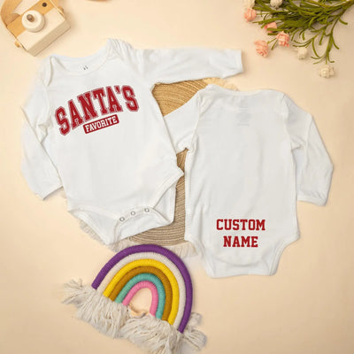 Custom Santa's Favorite Xmas Baby Onesie