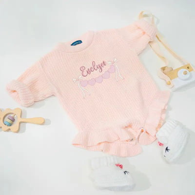 Custom Valentines Heart Baby Name Romper