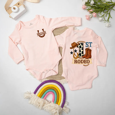 Custom Western Cowboy 'First Rodeo' Baby Onesie