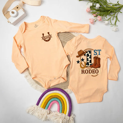 Custom Western Cowboy 'First Rodeo' Baby Onesie