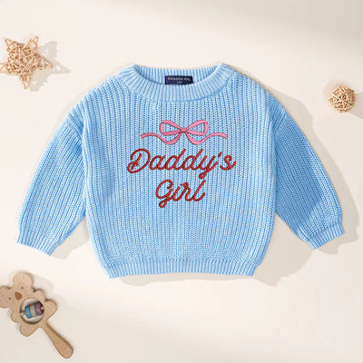 Daddy's Girl Embroidered Baby Sweater
