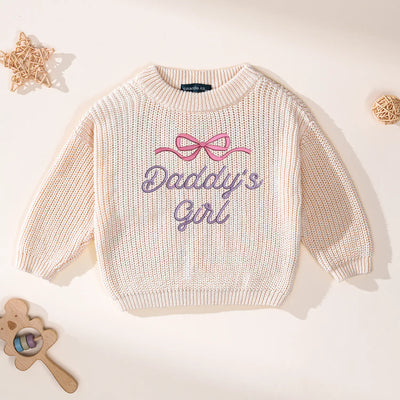 Daddy's Girl Embroidered Baby Sweater