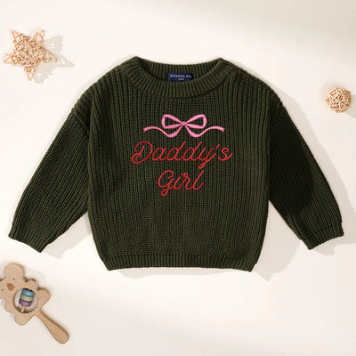 Daddy's Girl Embroidered Baby Sweater
