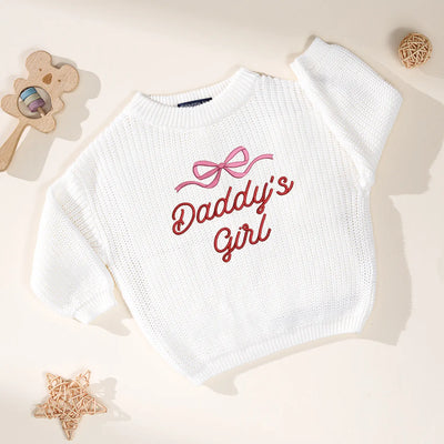 Daddy's Girl Embroidered Baby Sweater