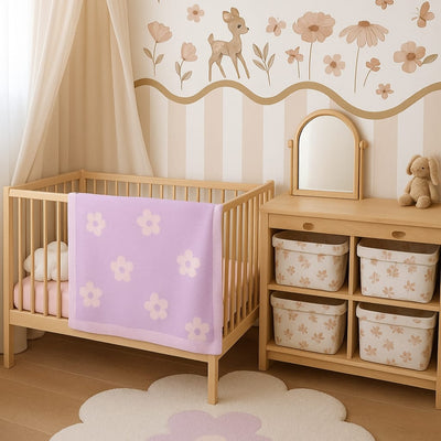 Daisy Jacquard Knit Baby Blanket