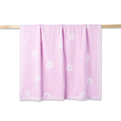 Daisy Jacquard Knit Baby Blanket