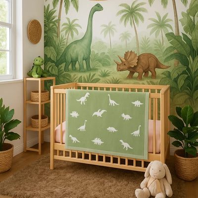 Dinosaur Jacquard Knit Baby Blanket