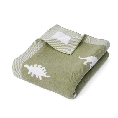 Dinosaur Jacquard Knit Baby Blanket