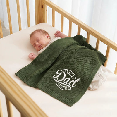 Embroidered Best Dad Ever Baby Blanket