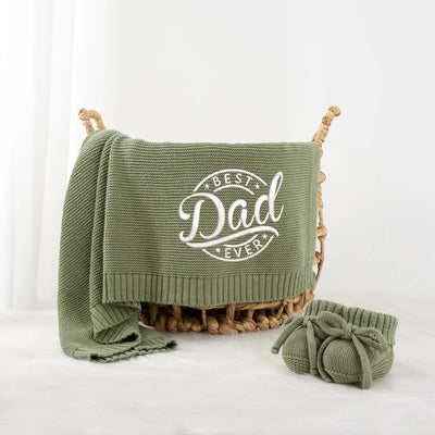 Embroidered Best Dad Ever Baby Blanket