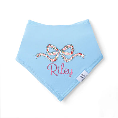 Embroidered Bow Name Applique Baby Bib