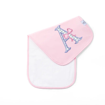 Embroidered Initial Baby Applique Burp Cloths