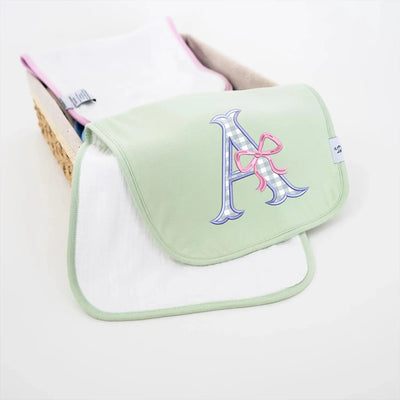 Embroidered Initial Baby Applique Burp Cloths