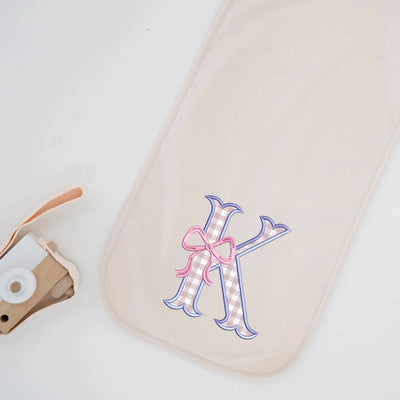 Embroidered Initial Baby Applique Burp Cloths