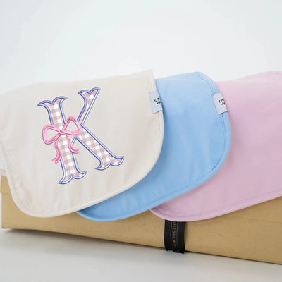 Embroidered Initial Baby Applique Burp Cloths