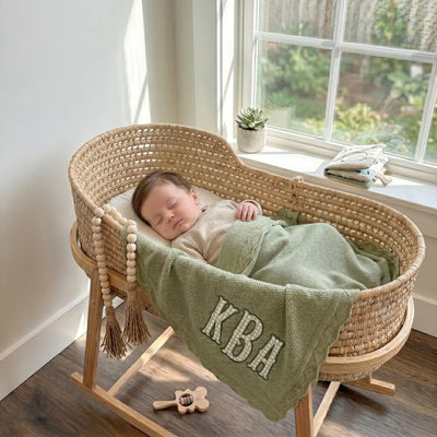 Embroidered Monogram Baby Applique Blanket