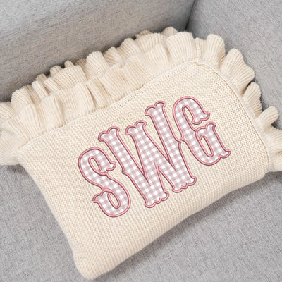Embroidered Monogram Baby Applique Blanket