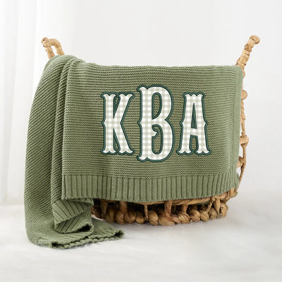 Embroidered Monogram Baby Applique Blanket