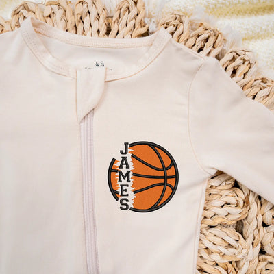 Embroidered Name Basketball Baby Pajamas