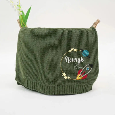 Personalized Astronaut Space Baby Blanket is more than a cozy layer; it’s a launchpad for their imagination, a soft and vibrant galaxy embroidered with their name, ready for a lifetime of adventure.