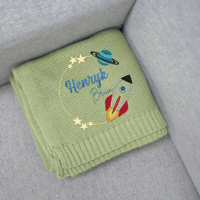 Personalized Astronaut Space Baby Blanket is more than a cozy layer; it’s a launchpad for their imagination, a soft and vibrant galaxy embroidered with their name, ready for a lifetime of adventure.