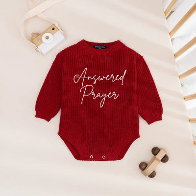 Embroidered Baby Romper in Answered Prayer