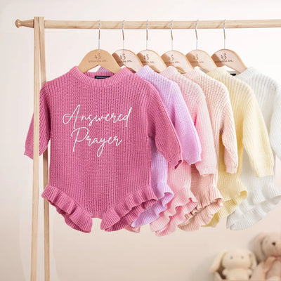 Embroidered Baby Romper in Answered Prayer