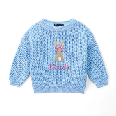 Embroidered Easter Bunny Baby Sweater