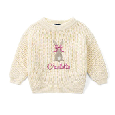 Embroidered Easter Bunny Baby Sweater