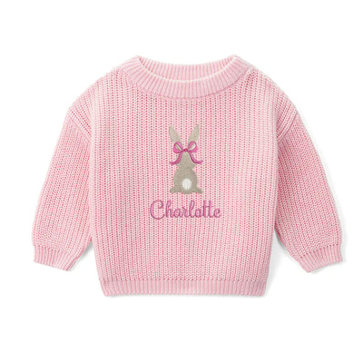 Embroidered Easter Bunny Baby Sweater