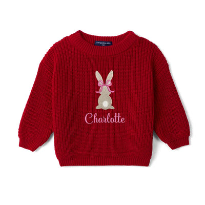 Embroidered Easter Bunny Baby Sweater