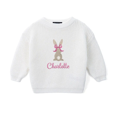 Embroidered Easter Bunny Baby Sweater