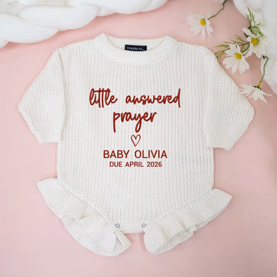 Embroidered Little Answered Prayer Baby Romper
