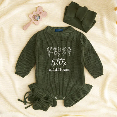 Embroidered Little Wildflower Baby Romper