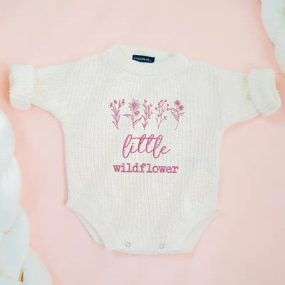 Embroidered Little Wildflower Baby Romper