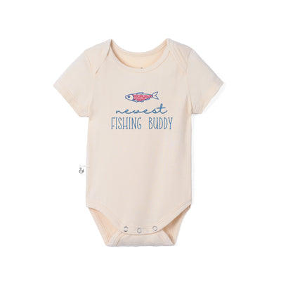 Embroidered Newest Fishing Buddy Bamboo Onesie