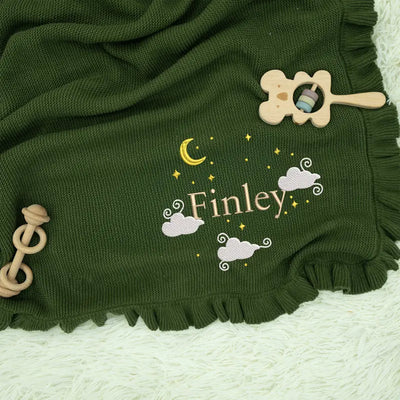 Embroidered Night Sky Baby Blanket